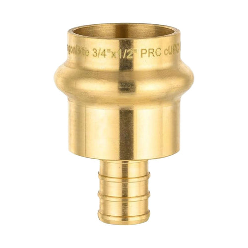 1/2" Copper Press x 3/4" PEX Crimp Brass Adapter (Lead Free)