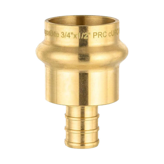 3/4" Copper Press x 1" PEX Crimp Brass Adapter (Lead Free)