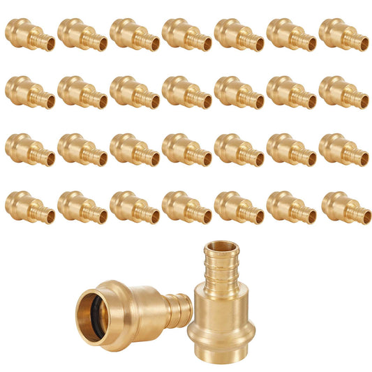 30 Pcs 1/2" Press x 1/2" PEX Crimp Brass Adapter (Lead Free)