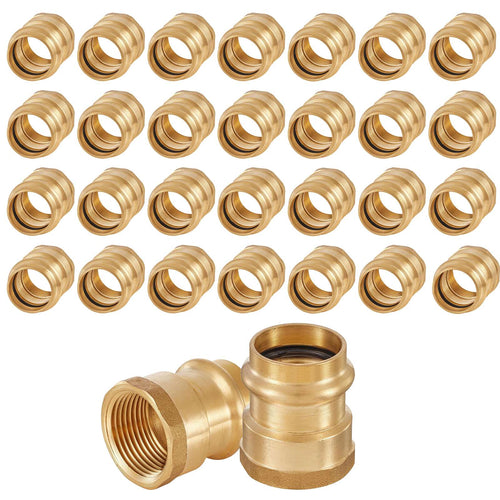 30 Pcs 1" Press x 1" Female Brass Adapter (Lead Free)