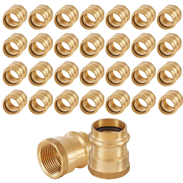 30 Pcs 1" Press x 1" Female Brass Adapter (Lead Free)