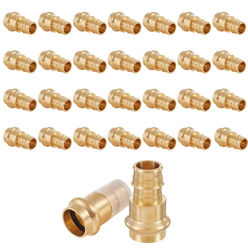 30 Pcs 3/4" Press x 3/4" PEX Expansion Adapter, Brass (Lead Free)
