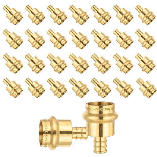 30 Pcs 3/4" Press x 1/2" PEX Crimp Brass Adapter (Lead Free)