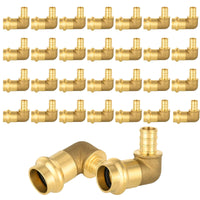 1/2" Copper Press x 1/2" PEX Crimp Brass Elbow (Lead Free)