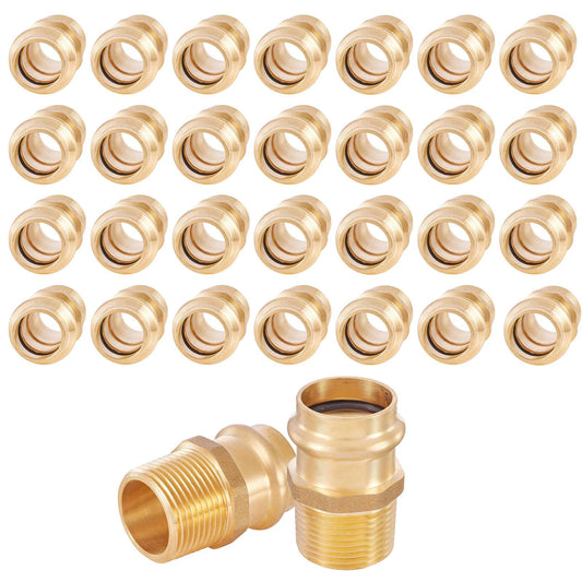 30 Pcs 3/4" Press x 3/4" Male Brass Adapter (Lead Free) Plumbingsell