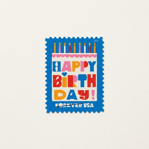 2026 Happy Birthday Forever Postage Stamps Sheet – 100 Count