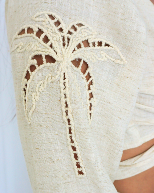 Palm Belle Blouse - Linen