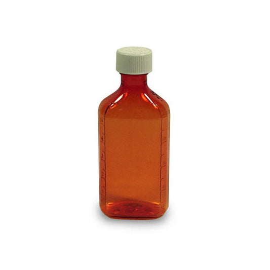 Amber Plastic Oval Bottles, 3 oz (135 Count Case)