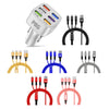 PBG LED 6 Port Car Charger and 4Ft. 3-in-1 Cable Combo