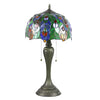 Antique Tiffany-Style Lamp Peacock | Glass Tabletop