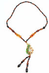 Pear Pendant Glass Teardrop Beaded Necklace Statement