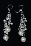 Pearl Chain Dangle Earrings Long Bridal Drop Earrings