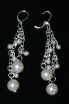 Pearl Chain Dangle Earrings Long Bridal Drop Earrings