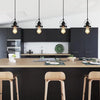 Pendant Light Kitchen Island – Industrial Black Metal Cage Fixture