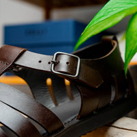 Zelli Italia Zelli Italia 05-110-BRN PESCA Calfskin Strap-On Sandal, Brown