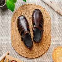 Zelli Italia Zelli Italia 05-110-BRN PESCA Calfskin Strap-On Sandal, Brown