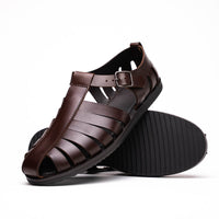 Zelli Italia Zelli Italia 05-110-BRN PESCA Calfskin Strap-On Sandal, Brown