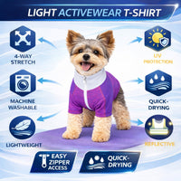 Pet Life ® Active 'Chewitt Wagassy' 4-Way-Stretch Yoga Fitness Long-Sleeve Dog T-Shirt