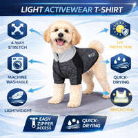 Pet Life ® Active 'Chewitt Wagassy' 4-Way-Stretch Yoga Fitness Long-Sleeve Dog T-Shirt