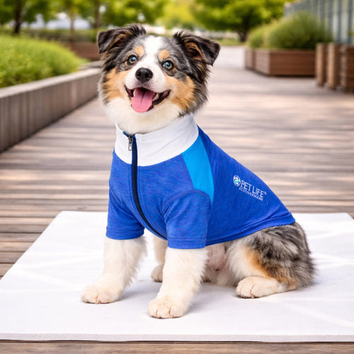 Pet Life ® Active 'Chewitt Wagassy' 4-Way-Stretch Yoga Fitness Long-Sleeve Dog T-Shirt