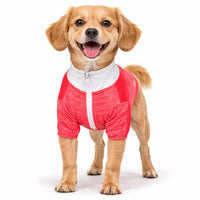 Pet Life ® Active 'Chewitt Wagassy' 4-Way-Stretch Yoga Fitness Long-Sleeve Dog T-Shirt