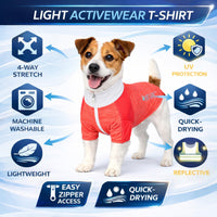 Pet Life ® Active 'Chewitt Wagassy' 4-Way-Stretch Yoga Fitness Long-Sleeve Dog T-Shirt
