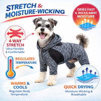Pet Life ® Active 'Downward Dog' 4-Way-Stretch Fitness Yoga Dog Tracksuit Hoodie