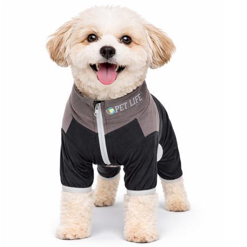 Pet Life ®  Active 'Embarker' 4-Way Stretch Fitness Yoga Full Body Dog Tracksuit