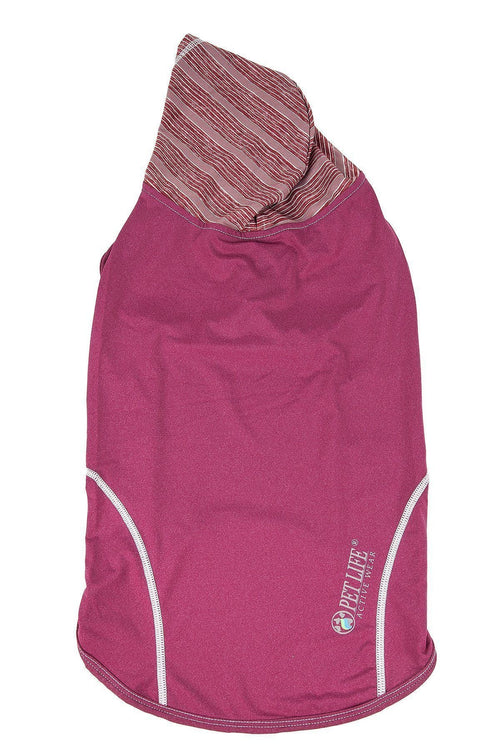 Pet Life ® Active 'Pull-Rover' 4-Way Stretch Sleeveless Fitness Yoga Dog T-Shirt Hoodie