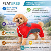 Pet Life ® Active 'Warm-Pup' Stretchy and Quick-Drying Fitness Dog Yoga Warm-Up Tracksuit