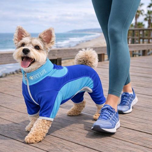 Pet Life ® Active 'Warm-Pup' Stretchy and Quick-Drying Fitness Dog Yoga Warm-Up Tracksuit
