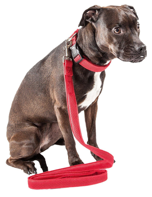 Pet Life ® 'Aero Mesh' 2-In-1 Breathable and Adjustable Dual-Sided Mesh Dog Leash and Collar