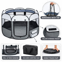 Pet Life ® 'All-Terrain' Lightweight Easy Folding Wire-Framed Collapsible Travel Pet Dog Playpen crate