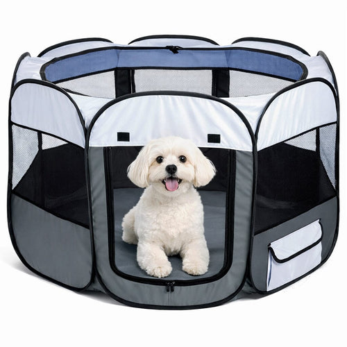 Pet Life ® 'All-Terrain' Lightweight Easy Folding Wire-Framed Collapsible Travel Pet Dog Playpen crate