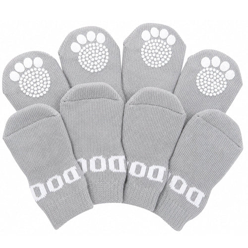 Pet Life ® Anti-Slip Rubberized Gripped Breathable Stretch Pet Dog Socks - Set of 4