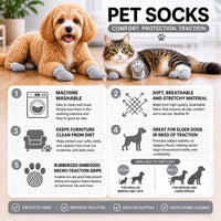 Pet Life ® Anti-Slip Rubberized Gripped Breathable Stretch Pet Dog Socks - Set of 4