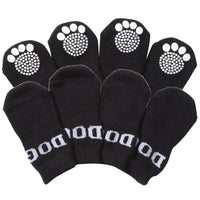 Pet Life ® Anti-Slip Rubberized Gripped Breathable Stretch Pet Dog Socks - Set of 4