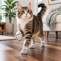 Pet Life ® Anti-Slip Rubberized Gripped Breathable Stretch Pet Dog Socks - Set of 4