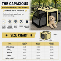 Pet Life ® 'Capacious' Dual-Sided Expandable Spacious Wire Folding Collapsible Lightweight Pet Dog Crate Carrier House