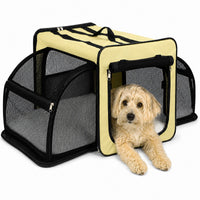 Pet Life ® 'Capacious' Dual-Sided Expandable Spacious Wire Folding Collapsible Lightweight Pet Dog Crate Carrier House