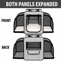 Pet Life ® 'Capacious' Dual-Sided Expandable Spacious Wire Folding Collapsible Lightweight Pet Dog Crate Carrier House
