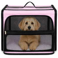 Pet Life ® 'Capacious' Dual-Sided Expandable Spacious Wire Folding Collapsible Lightweight Pet Dog Crate Carrier House