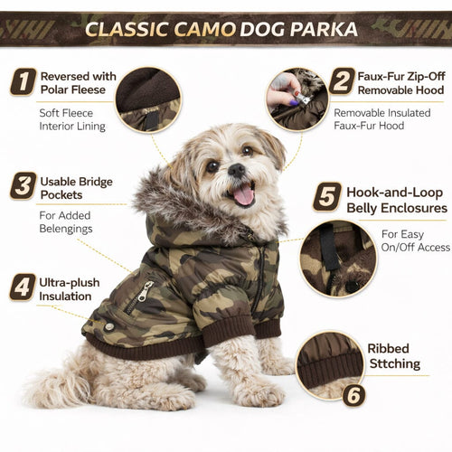 Pet Life ® Classic Metallic Fashion 3M Insulated Dog Coat Parka  w/ Removable Hood