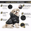 Pet Life ® Classic Metallic Fashion 3M Insulated Dog Coat Parka  w/ Removable Hood