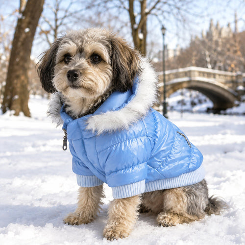 Pet Life ® Classic Metallic Fashion 3M Insulated Dog Coat Parka  w/ Removable Hood