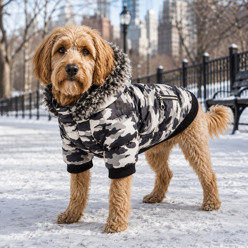 Pet Life ® Classic Metallic Fashion 3M Insulated Dog Coat Parka  w/ Removable Hood
