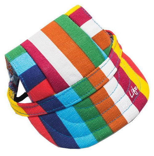 Pet Life ®  'Colorfur' Floral UV Protectant Adjustable Fashion Dog Hat Cap