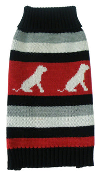 Pet Life ® Dog Patterned Fashion Striped Ribbed Turtle Neck Dog Sweater