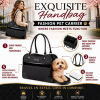 Pet Life ® Exquisite Airline Approved Designer Travel Pet Dog Handbag Carrier