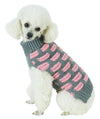 Pet Life ® Fashion Weaved Heavy Knit Designer Ribbed Turtle Neck Dog Sweater